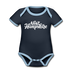 New Hampshire Baby Bodysuit - Organic Hand Lettered New Hampshire Baby Bodysuit - navy/sky