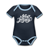 New Jersey Baby Bodysuit - Organic Hand Lettered New Jersey Baby Bodysuit - navy/sky