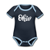 Ohio Baby Bodysuit - Organic Hand Lettered Ohio Baby Bodysuit - navy/sky