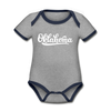 Oklahoma Baby Bodysuit - Organic Hand Lettered Oklahoma Baby Bodysuit - heather gray/navy