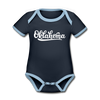 Oklahoma Baby Bodysuit - Organic Hand Lettered Oklahoma Baby Bodysuit - navy/sky