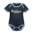 Pennsylvania Baby Bodysuit - Organic Hand Lettered Pennsylvania Baby Bodysuit - navy/sky