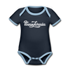 Pennsylvania Baby Bodysuit - Organic Hand Lettered Pennsylvania Baby Bodysuit - navy/sky
