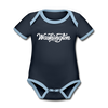 Washington Baby Bodysuit - Organic Hand Lettered Washington Baby Bodysuit - navy/sky
