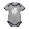 New York Baby Bodysuit - Organic Hand Lettered New York Baby Bodysuit - heather gray/navy
