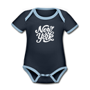 New York Baby Bodysuit - Organic Hand Lettered New York Baby Bodysuit - navy/sky