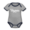 Virginia Baby Bodysuit - Organic Hand Lettered Virginia Baby Bodysuit - heather gray/navy