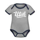 Utah Baby Bodysuit - Organic Hand Lettered Utah Baby Bodysuit - heather gray/navy