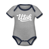Utah Baby Bodysuit - Organic Hand Lettered Utah Baby Bodysuit - heather gray/navy