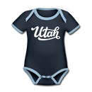 Utah Baby Bodysuit - Organic Hand Lettered Utah Baby Bodysuit - navy/sky