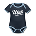 Utah Baby Bodysuit - Organic Hand Lettered Utah Baby Bodysuit - navy/sky
