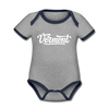 Vermont Baby Bodysuit - Organic Hand Lettered Vermont Baby Bodysuit - heather gray/navy