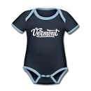 Vermont Baby Bodysuit - Organic Hand Lettered Vermont Baby Bodysuit - navy/sky