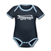 Tennessee Baby Bodysuit - Organic Hand Lettered Tennessee Baby Bodysuit - navy/sky