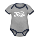Texas Baby Bodysuit - Organic Hand Lettered Texas Baby Bodysuit - heather gray/navy