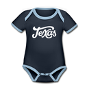 Texas Baby Bodysuit - Organic Hand Lettered Texas Baby Bodysuit - navy/sky