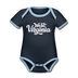 West Virginia Baby Bodysuit - Organic Hand Lettered West Virginia Baby Bodysuit - navy/sky