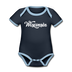 Wisconsin Baby Bodysuit - Organic Hand Lettered Wisconsin Baby Bodysuit - navy/sky