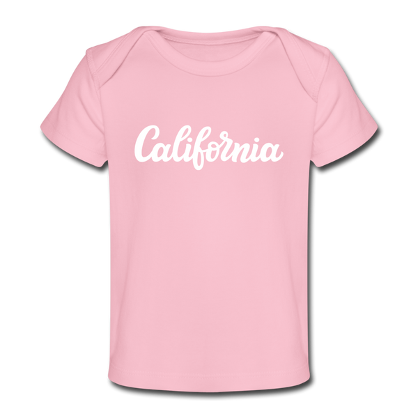 California Baby T-Shirt - Organic Hand Lettered California Infant T-Shirt - light pink