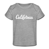 California Baby T-Shirt - Organic Hand Lettered California Infant T-Shirt - heather gray