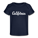 California Baby T-Shirt - Organic Hand Lettered California Infant T-Shirt - dark navy