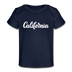 California Baby T-Shirt - Organic Hand Lettered California Infant T-Shirt - dark navy