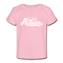 Alabama Baby T-Shirt - Organic Hand Lettered Alabama Infant T-Shirt - light pink