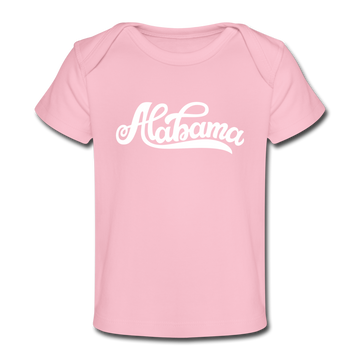 Alabama Baby T-Shirt - Organic Hand Lettered Alabama Infant T-Shirt - light pink