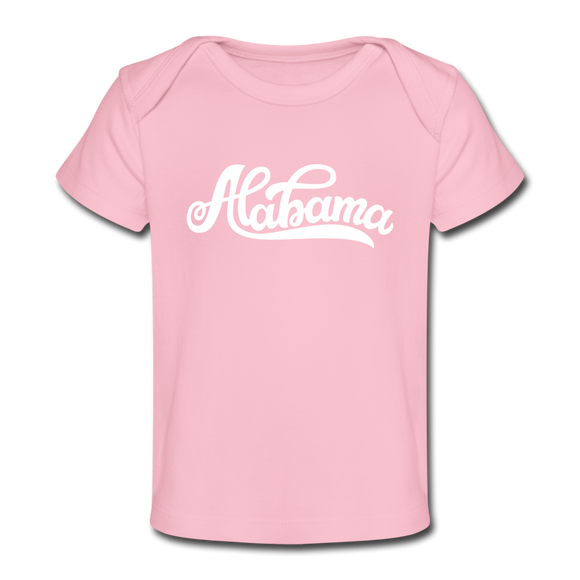 Alabama Baby T-Shirt - Organic Hand Lettered Alabama Infant T-Shirt - light pink