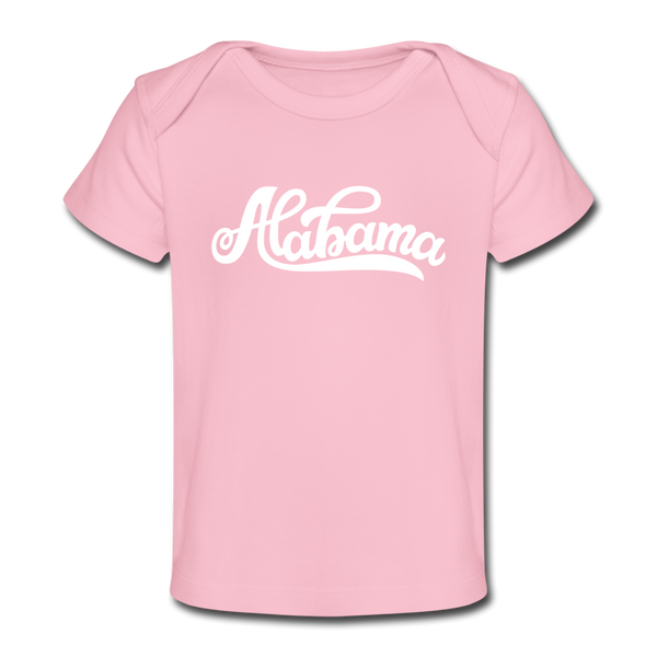 Alabama Baby T-Shirt - Organic Hand Lettered Alabama Infant T-Shirt - light pink
