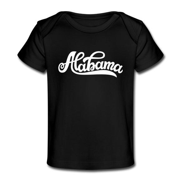 Alabama Baby T-Shirt - Organic Hand Lettered Alabama Infant T-Shirt - black