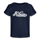 Alabama Baby T-Shirt - Organic Hand Lettered Alabama Infant T-Shirt - dark navy