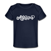 Arkansas Baby T-Shirt - Organic Hand Lettered Arkansas Infant T-Shirt - dark navy