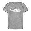 Massachusetts Baby T-Shirt - Organic Hand Lettered Massachusetts Infant T-Shirt - heather gray