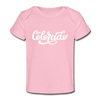 Colorado Baby T-Shirt - Organic Hand Lettered Colorado Infant T-Shirt - light pink