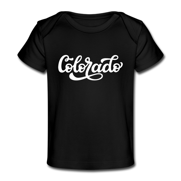 Colorado Baby T-Shirt - Organic Hand Lettered Colorado Infant T-Shirt - black