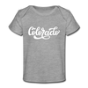 Colorado Baby T-Shirt - Organic Hand Lettered Colorado Infant T-Shirt - heather gray