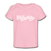 Delaware Baby T-Shirt - Organic Hand Lettered Delaware Infant T-Shirt - light pink
