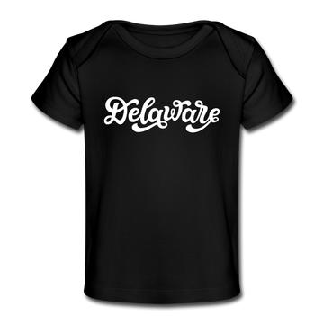 Delaware Baby T-Shirt - Organic Hand Lettered Delaware Infant T-Shirt - black
