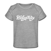 Delaware Baby T-Shirt - Organic Hand Lettered Delaware Infant T-Shirt - heather gray