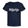Delaware Baby T-Shirt - Organic Hand Lettered Delaware Infant T-Shirt - dark navy