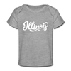 Illinois Baby T-Shirt - Organic Hand Lettered Illinois Infant T-Shirt - heather gray