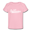 Indiana Baby T-Shirt - Organic Hand Lettered Indiana Infant T-Shirt - light pink
