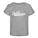 Indiana Baby T-Shirt - Organic Hand Lettered Indiana Infant T-Shirt - heather gray