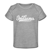 Indiana Baby T-Shirt - Organic Hand Lettered Indiana Infant T-Shirt - heather gray