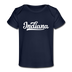 Indiana Baby T-Shirt - Organic Hand Lettered Indiana Infant T-Shirt - dark navy