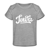Iowa Baby T-Shirt - Organic Hand Lettered Iowa Infant T-Shirt - heather gray