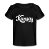 Kansas Baby T-Shirt - Organic Hand Lettered Kansas Infant T-Shirt - black