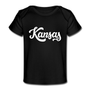 Kansas Baby T-Shirt - Organic Hand Lettered Kansas Infant T-Shirt - black