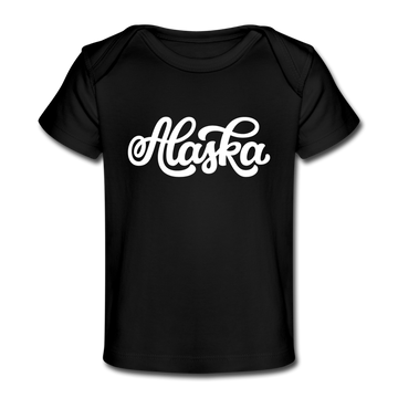 Alaska Baby T-Shirt - Organic Hand Lettered Alaska Infant T-Shirt - black